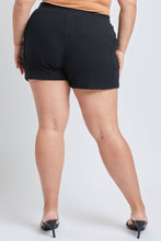 Load image into Gallery viewer, Plus Size Cotton Shorts With Side Patch Pocket - Black