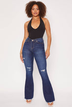 Load image into Gallery viewer, High-Rise Flare Jean With Frayed Hem