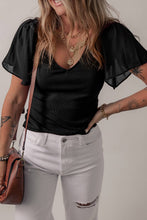 Load image into Gallery viewer, Dahlia Mesh Ruffled Sleeve Top