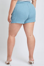 Load image into Gallery viewer, Plus Size Cotton Shorts With Side Patch Pocket - Deep Aqua