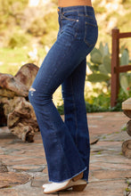 Load image into Gallery viewer, High-Rise Flare Jean With Frayed Hem: 11
