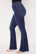 Load image into Gallery viewer, High-Rise Flare Jean With Frayed Hem: 13
