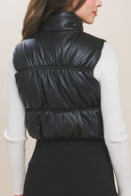 Load image into Gallery viewer, Faux Leather Puffer Vest
