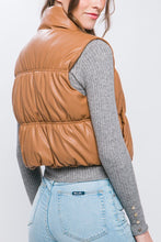 Load image into Gallery viewer, Faux Leather Puffer Vest
